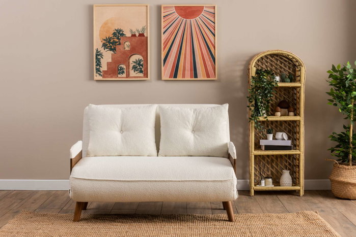 Atelier Del Sofa Cosmo Sofá-Cama de 2 Plazas - Teddy White Atelier Del Sofa Cosmo Sofá-Cama de 2 Plazas - Teddy White